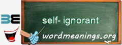 WordMeaning blackboard for self-ignorant